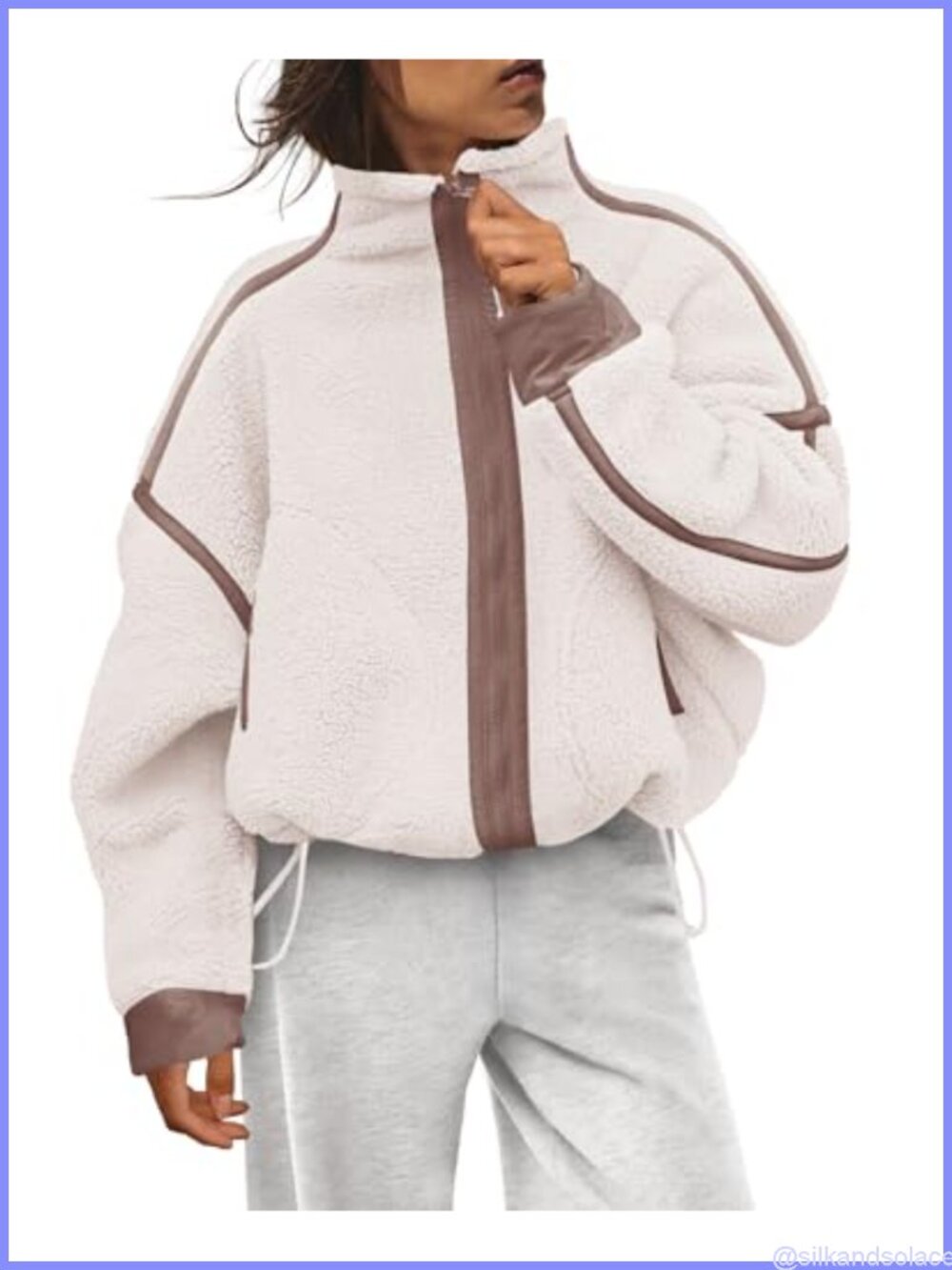 Fleece Zip Up Jacket Fuzzy Sherpa Teddy Coat Full Zip Pockets
